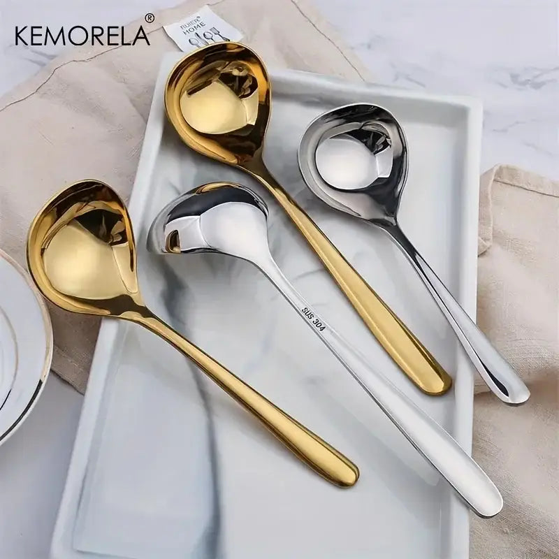 Modern stainless steel small gravy ladle set dining room sauce spoons