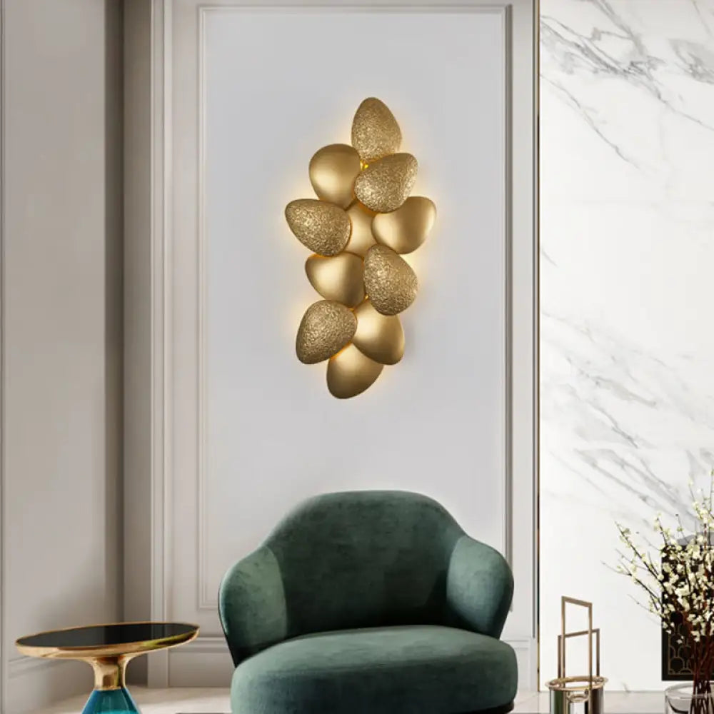 DecorBites™ Modern Stainless Steel Squama Wall Light with Gold Accents - 3/6 Lights - Bedroom Sconce Fixture