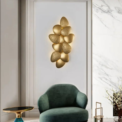 DecorBites™ Modern Stainless Steel Squama Wall Light with Gold Accents - 3/6 Lights - Bedroom Sconce Fixture