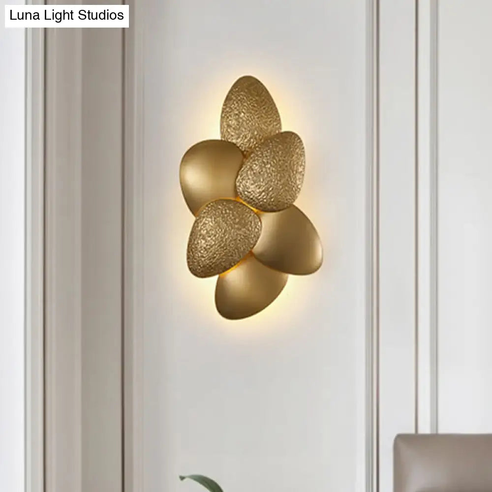 DecorBites™ Modern Stainless Steel Squama Wall Light with Gold Accents - 3/6 Lights - Bedroom Sconce Fixture