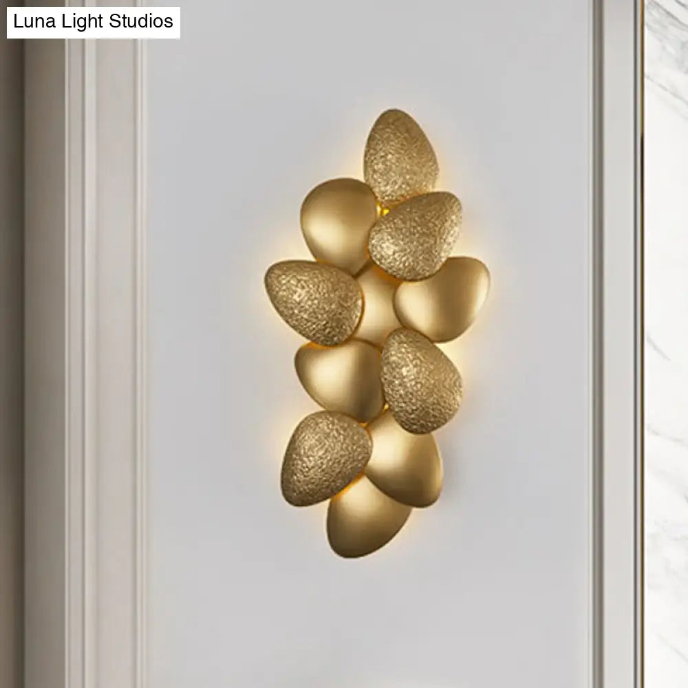 DecorBites™ Modern Stainless Steel Squama Wall Light with Gold Accents - 3/6 Lights - Bedroom Sconce Fixture