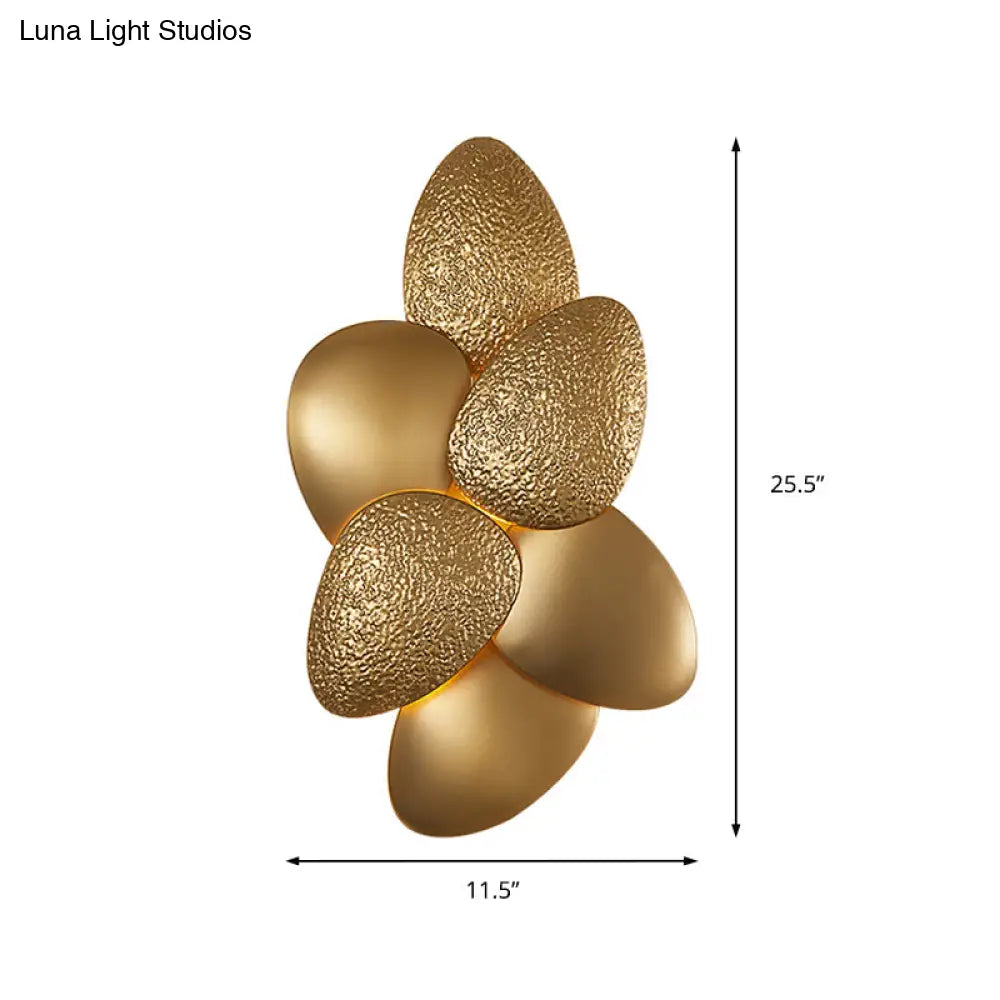 DecorBites™ Modern Stainless Steel Squama Wall Light with Gold Accents - 3/6 Lights - Bedroom Sconce Fixture