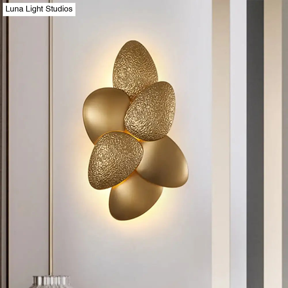 DecorBites™ Modern Stainless Steel Squama Wall Light with Gold Accents - 3/6 Lights - Bedroom Sconce Fixture