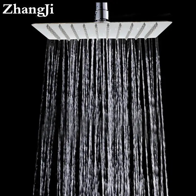 Modern stainless steel square ceiling rain shower head bathroom accessory
