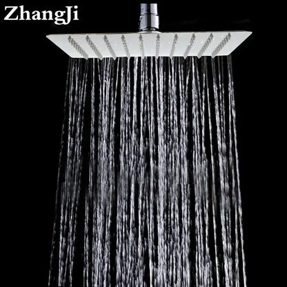 Modern stainless steel square ceiling rain shower head bathroom accessory