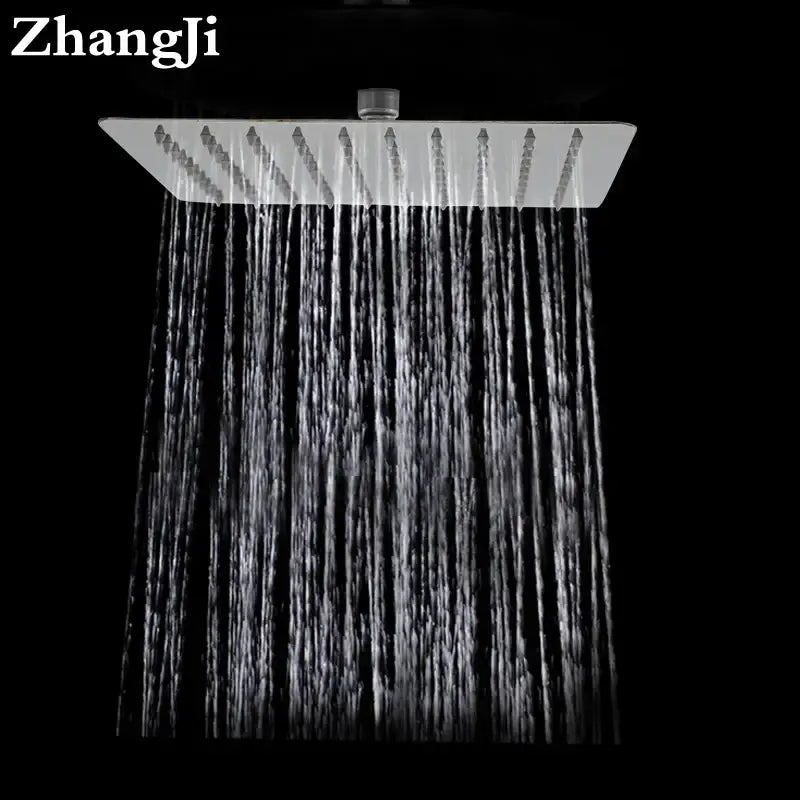 Modern stainless steel square ceiling rain shower head bathroom accessory