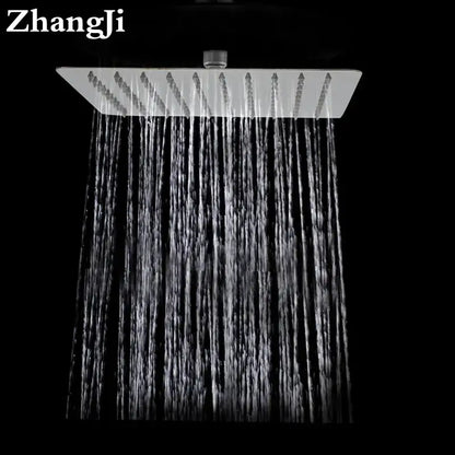 Modern stainless steel square ceiling rain shower head bathroom accessory