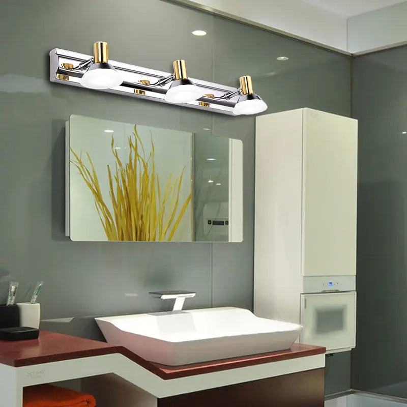 Modern stainless steel wall light chrome & gold bathroom vanity light
