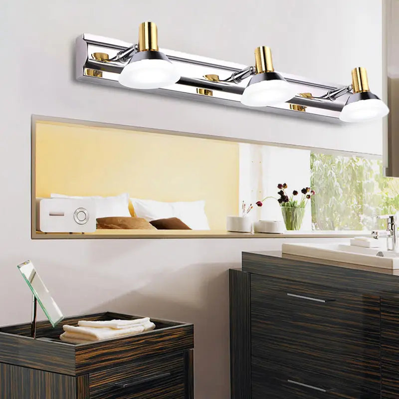 Modern stainless steel wall light chrome & gold bathroom vanity light