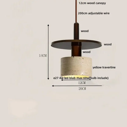 Modern stone and wood glass ball led pendant lamp dining room
