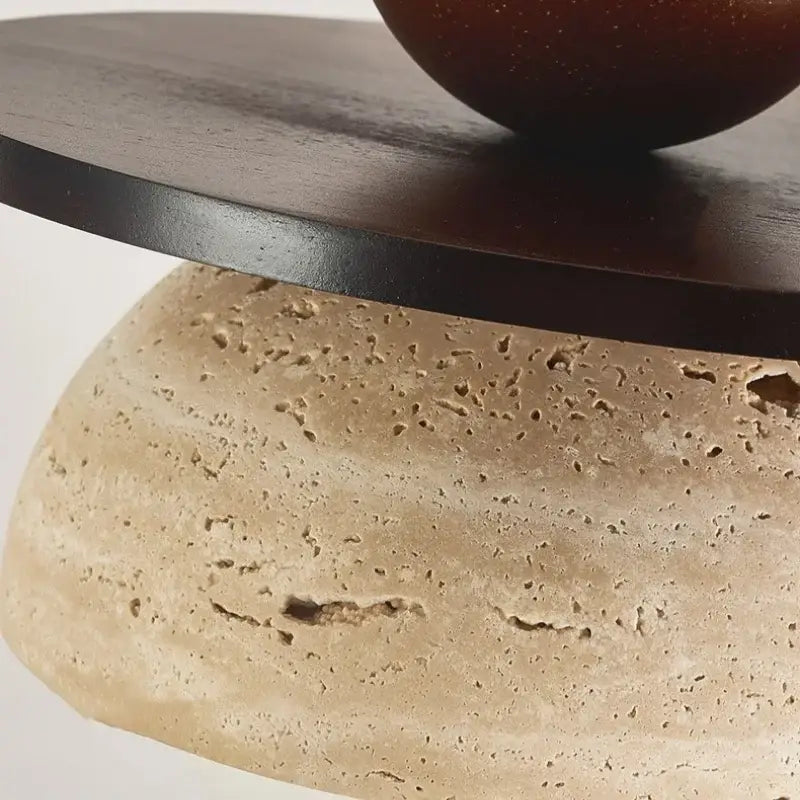 Modern stone and wood glass ball led pendant lamp dining room