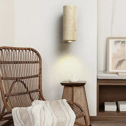 Modern stone and wood wall lamp bedroom cave stone outdoor light