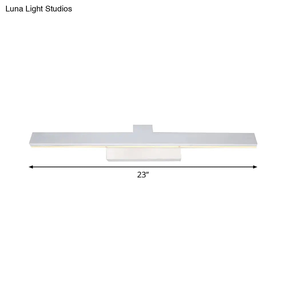 DecorBites™ Modern Streamlined LED Vanity Wall Light - White Metal Shade, Warm/White Light, 17"/23" L
