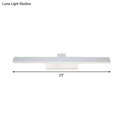 DecorBites™ Modern Streamlined LED Vanity Wall Light - White Metal Shade, Warm/White Light, 17"/23" L