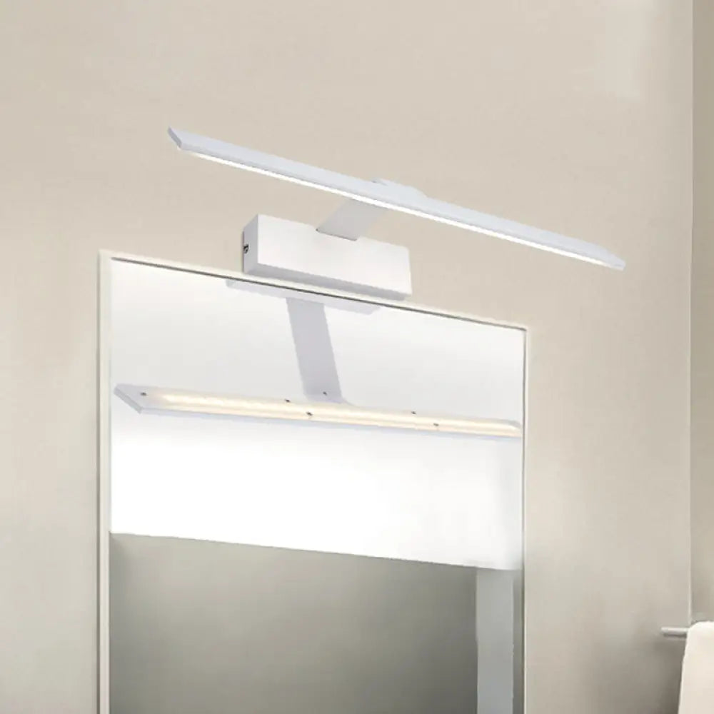 DecorBites™ Modern Streamlined LED Vanity Wall Light - White Metal Shade, Warm/White Light, 17"/23" L