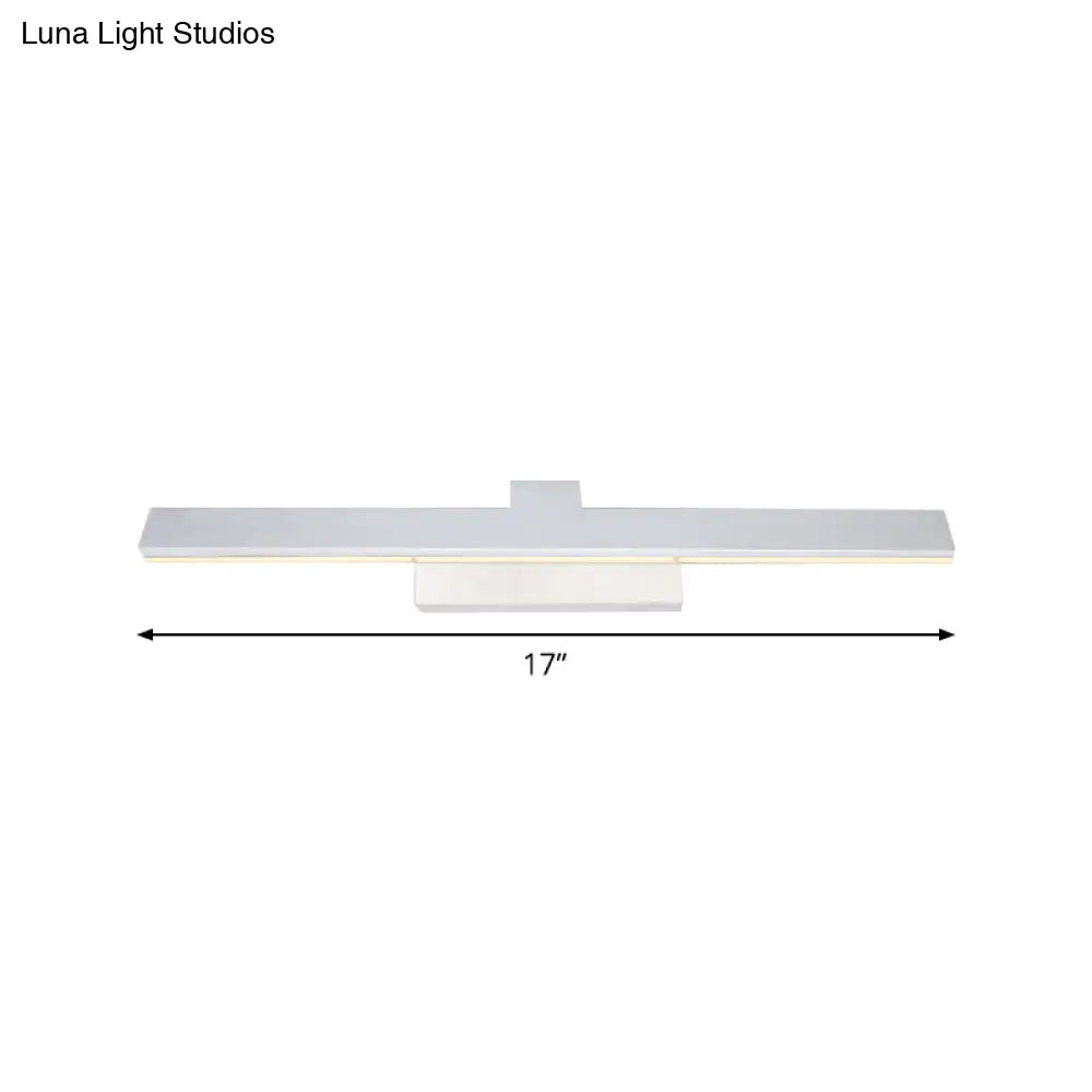 DecorBites™ Modern Streamlined LED Vanity Wall Light - White Metal Shade, Warm/White Light, 17"/23" L