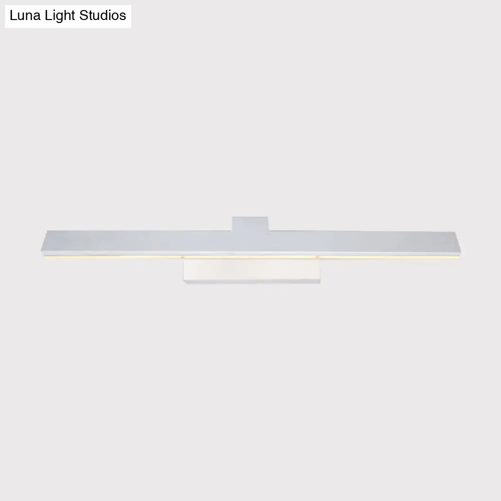 DecorBites™ Modern Streamlined LED Vanity Wall Light - White Metal Shade, Warm/White Light, 17"/23" L