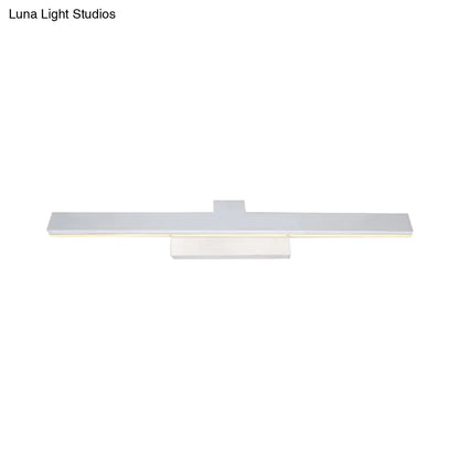 DecorBites™ Modern Streamlined LED Vanity Wall Light - White Metal Shade, Warm/White Light, 17"/23" L