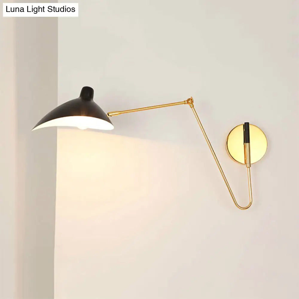 DecorBites™ Modern Style Duckbill Shade Wall Lamp with Metallic Finish, Black Sconce Lighting – Straight/Curved Arm