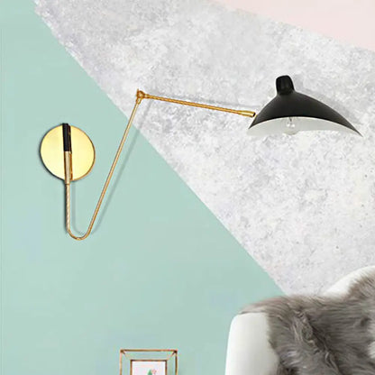 DecorBites™ Modern Style Duckbill Shade Wall Lamp with Metallic Finish, Black Sconce Lighting – Straight/Curved Arm
