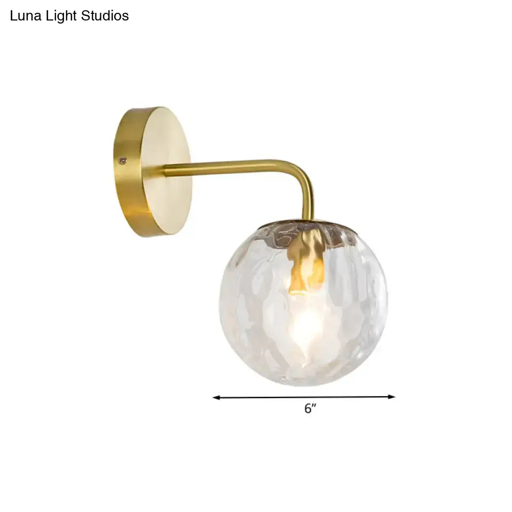 Modern style gold hammered glass wall sconce living room light