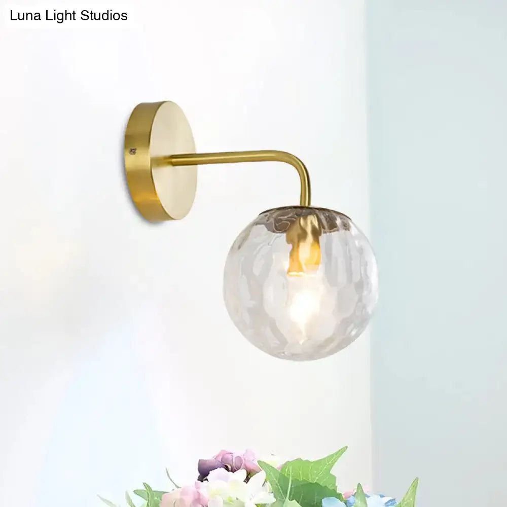 Modern style gold hammered glass wall sconce living room light