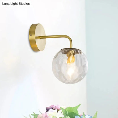 Modern style gold hammered glass wall sconce living room light