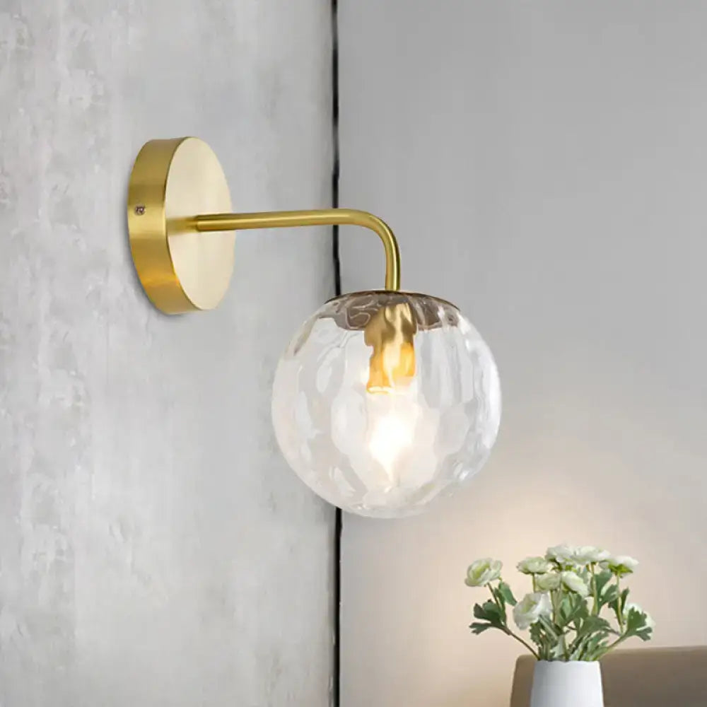 Modern style gold hammered glass wall sconce living room light