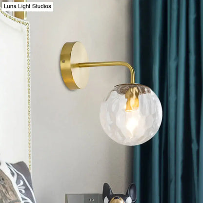 Modern style gold hammered glass wall sconce living room light