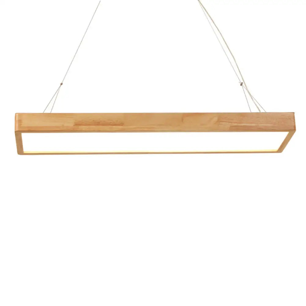 DecorBites™ Modern Style LED Wooden Island Ceiling Light Fixture - Wood Rectangle Design