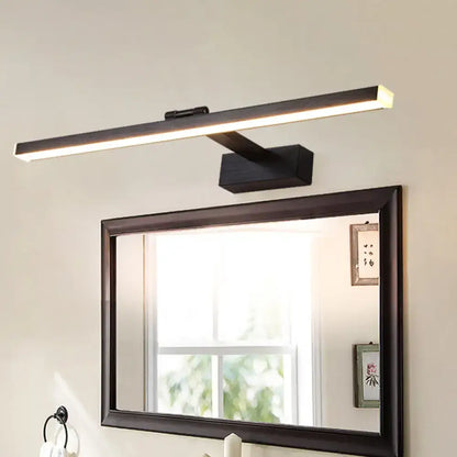 Modern style slender black led vanity light bathroom warm white glow