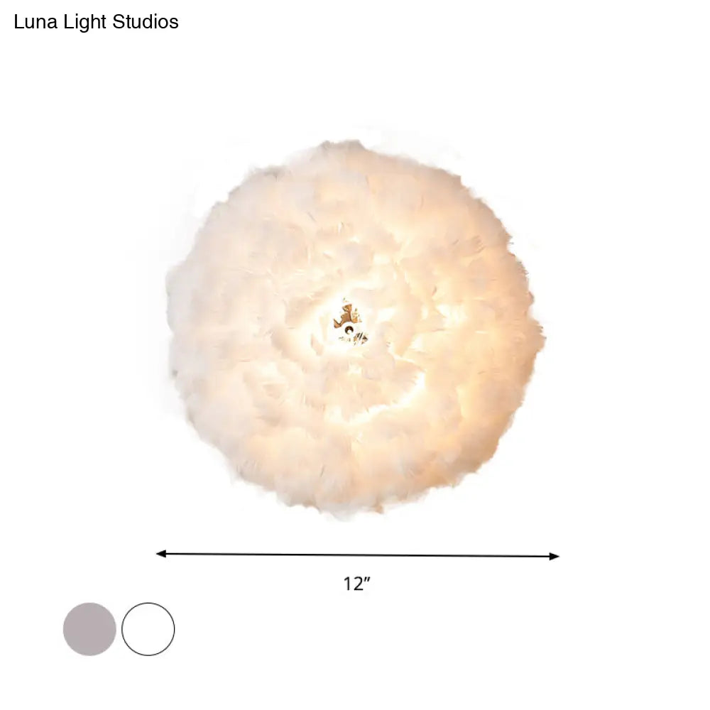 DecorBites™ Modern Stylish Feather Wall Light - Blooming Grey/White Sconce Lighting for Sitting Room