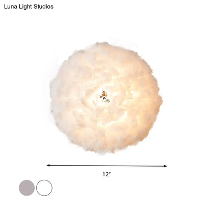 DecorBites™ Modern Stylish Feather Wall Light - Blooming Grey/White Sconce Lighting for Sitting Room