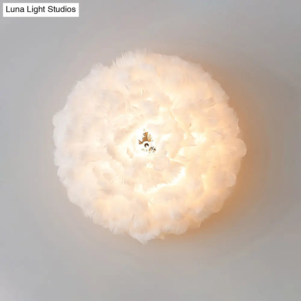DecorBites™ Modern Stylish Feather Wall Light - Blooming Grey/White Sconce Lighting for Sitting Room