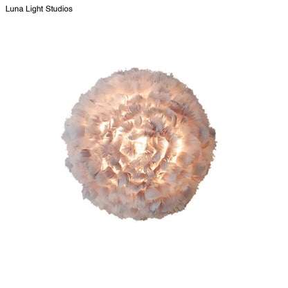 DecorBites™ Modern Stylish Feather Wall Light - Blooming Grey/White Sconce Lighting for Sitting Room