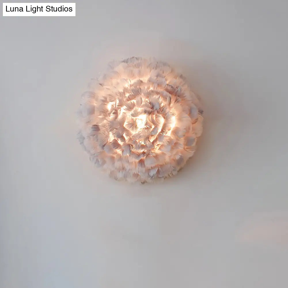 DecorBites™ Modern Stylish Feather Wall Light - Blooming Grey/White Sconce Lighting for Sitting Room