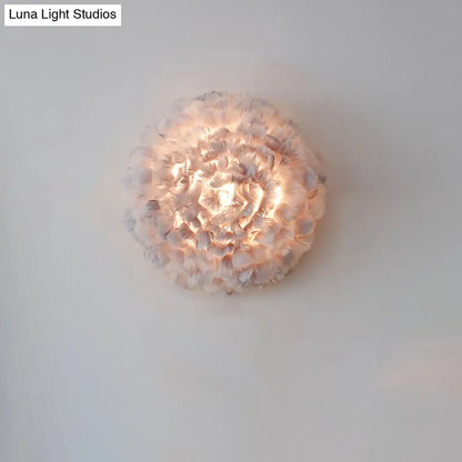 DecorBites™ Modern Stylish Feather Wall Light - Blooming Grey/White Sconce Lighting for Sitting Room
