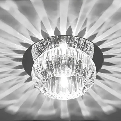 Modern sunburst crystal led flush mount ceiling light for living room