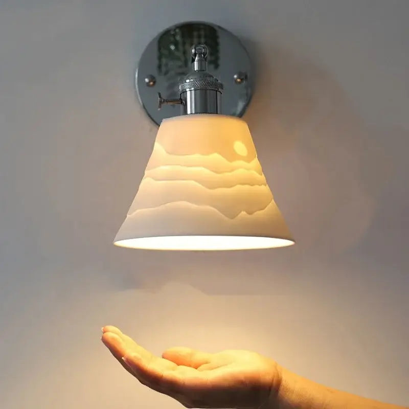 Modern sunrise iron ceramic led wall light living room sconce