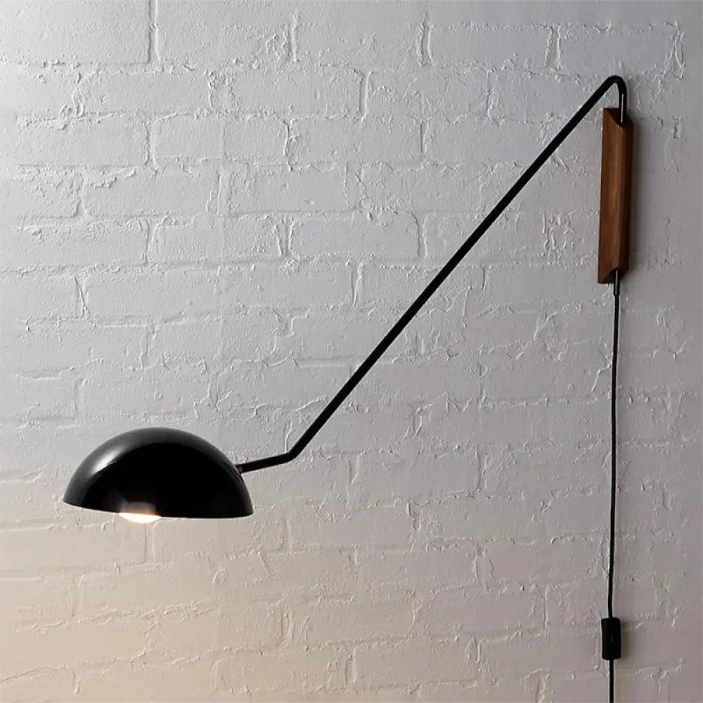 DecorBites™ Modern Swing Arm Bedside Wall Lamp with Metal Dome Shade