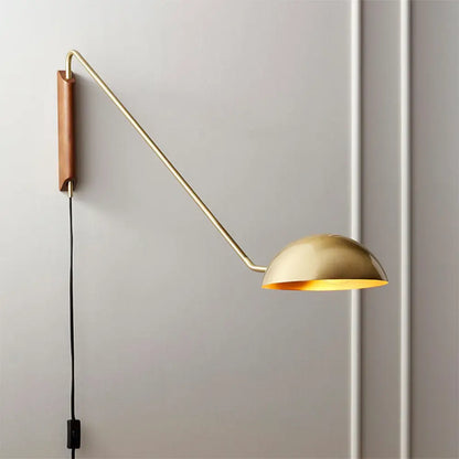 DecorBites™ Modern Swing Arm Bedside Wall Lamp with Metal Dome Shade