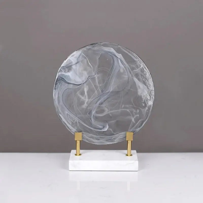 Modern swirling glass geometric disk figurines living room decor