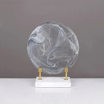 Modern swirling glass geometric disk figurines living room decor