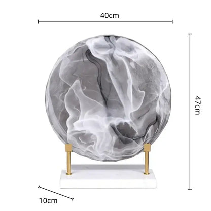 Modern swirling glass geometric disk figurines living room decor