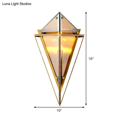 DecorBites™ Modern Tapered Wall Sconce with Amber Glass - 2 Heads Living Room Light Fixture