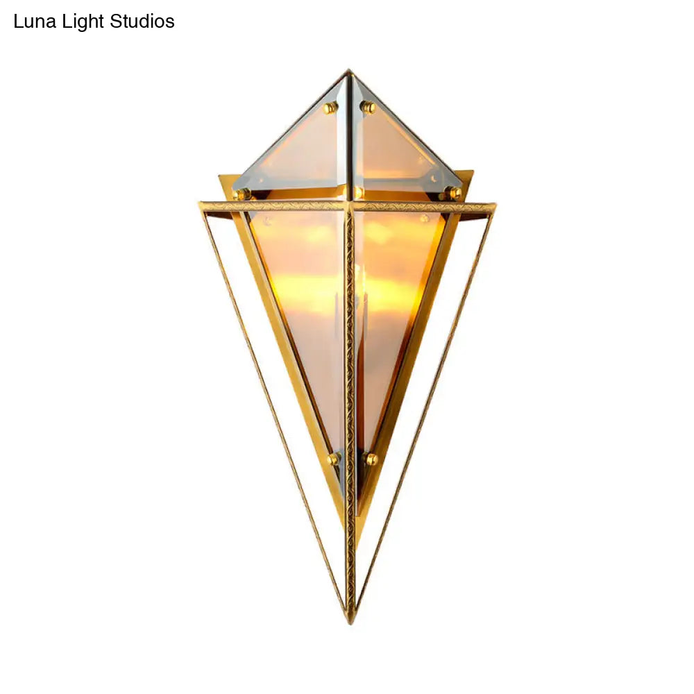 DecorBites™ Modern Tapered Wall Sconce with Amber Glass - 2 Heads Living Room Light Fixture