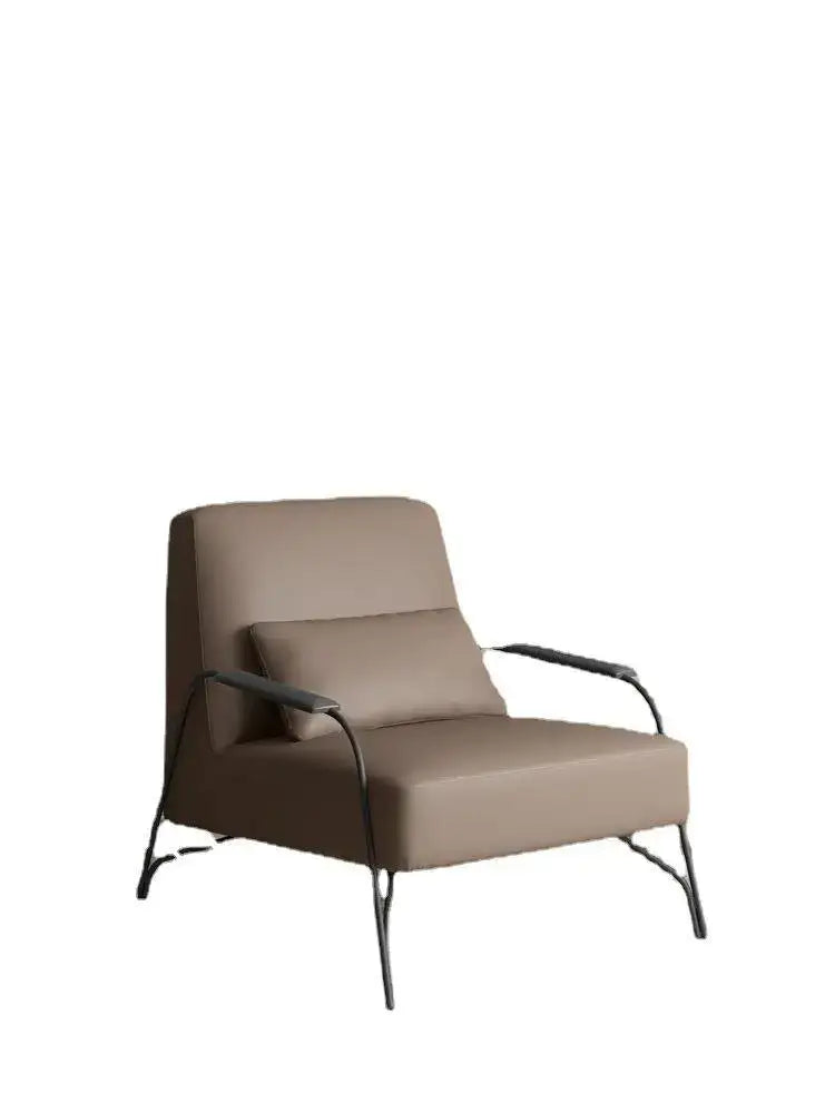 Modern taupe italian style single sofa chair living room armchair