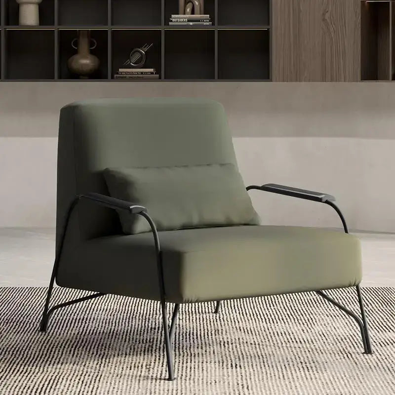 Modern taupe italian style single sofa chair living room armchair