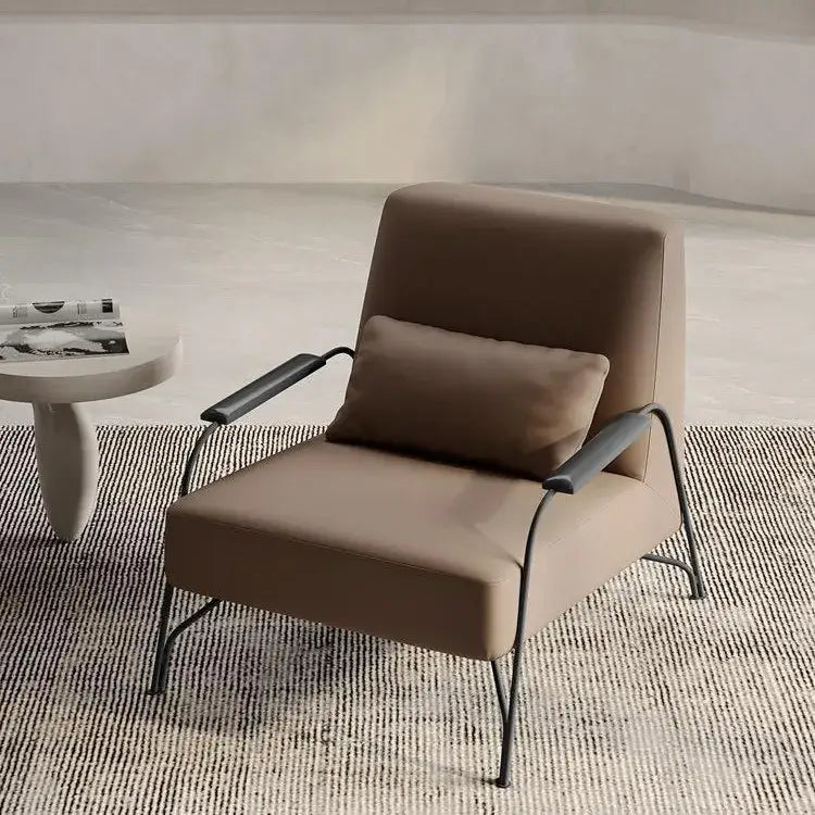Modern taupe italian style single sofa chair living room armchair