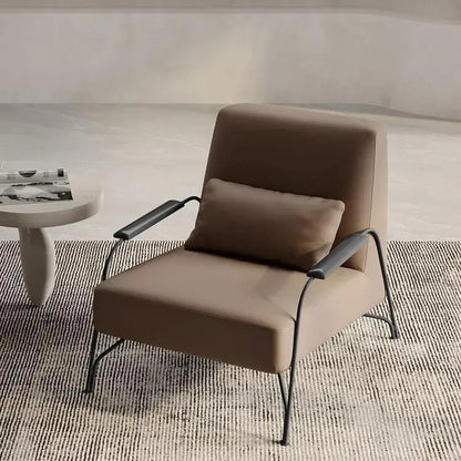 Modern taupe italian style single sofa chair living room armchair